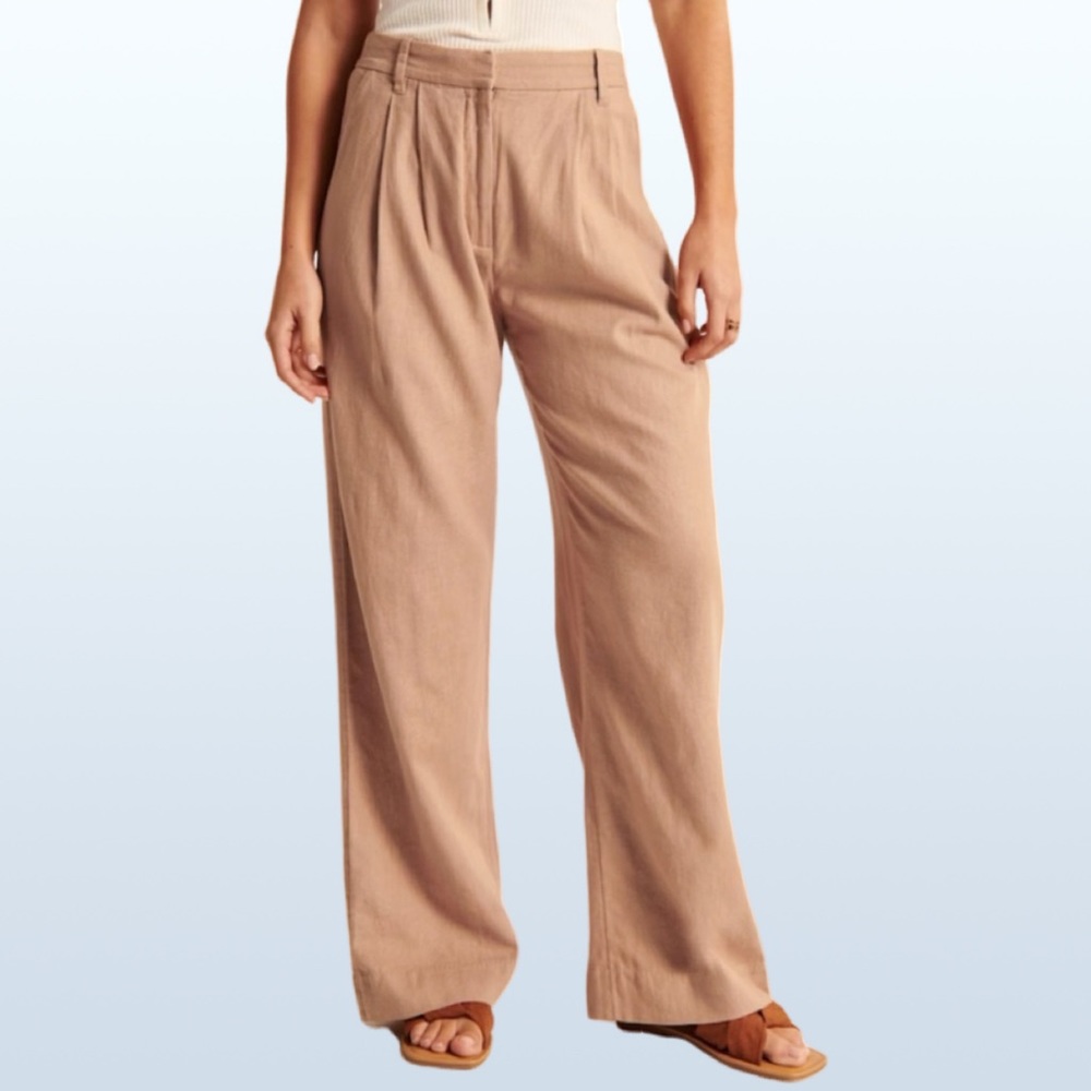 Abercrombie & Fitch Tan Wide Leg Pants-short